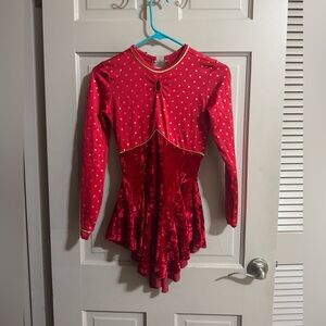 Sparkling Red and Gold Kids Dance Costume